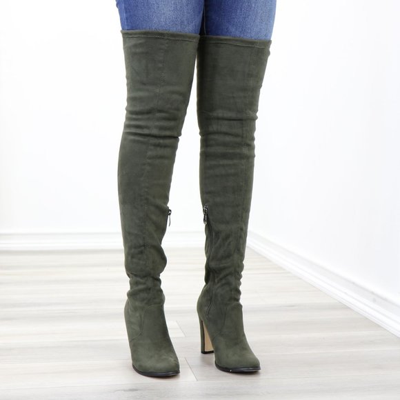 Over Knee High Boots Lace Up Slim Thigh High Heels - Picture 3 of 15